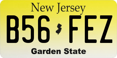 NJ license plate B56FEZ