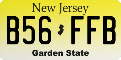 NJ license plate B56FFB