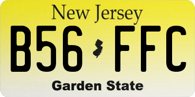 NJ license plate B56FFC
