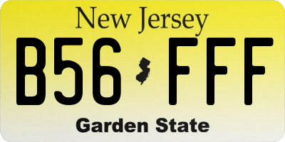 NJ license plate B56FFF