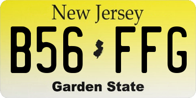 NJ license plate B56FFG