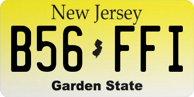 NJ license plate B56FFI
