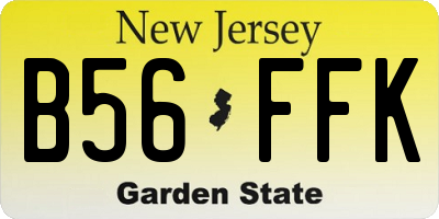 NJ license plate B56FFK