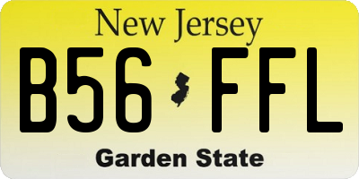 NJ license plate B56FFL