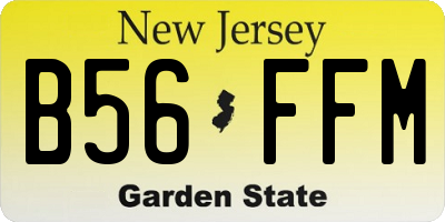 NJ license plate B56FFM