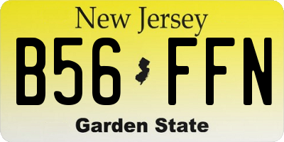 NJ license plate B56FFN