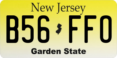 NJ license plate B56FFO