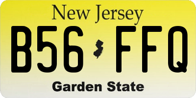 NJ license plate B56FFQ