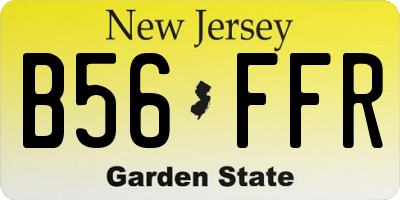 NJ license plate B56FFR