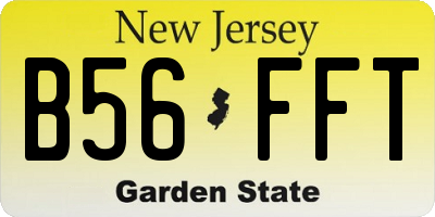NJ license plate B56FFT