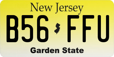 NJ license plate B56FFU