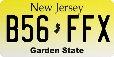 NJ license plate B56FFX