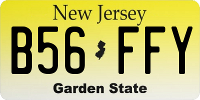 NJ license plate B56FFY