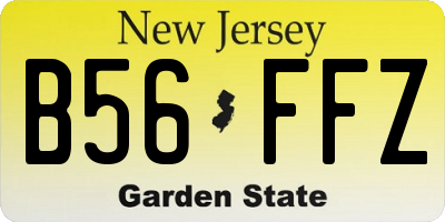 NJ license plate B56FFZ