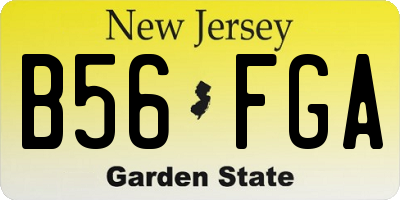 NJ license plate B56FGA