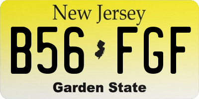 NJ license plate B56FGF