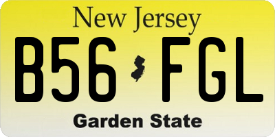 NJ license plate B56FGL