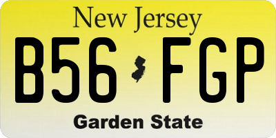 NJ license plate B56FGP