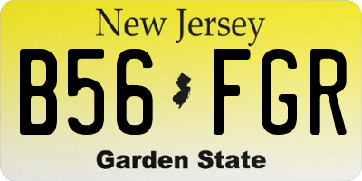 NJ license plate B56FGR