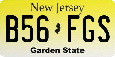 NJ license plate B56FGS