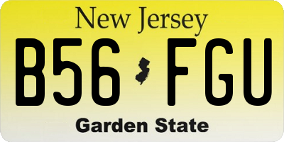 NJ license plate B56FGU