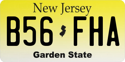 NJ license plate B56FHA