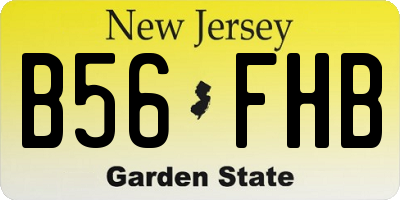 NJ license plate B56FHB