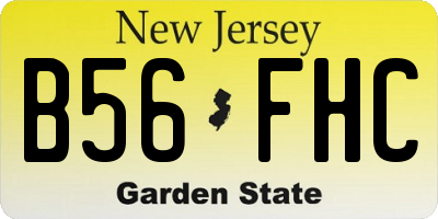 NJ license plate B56FHC