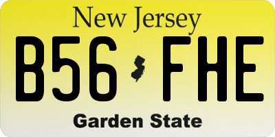 NJ license plate B56FHE
