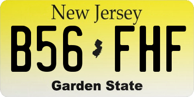 NJ license plate B56FHF