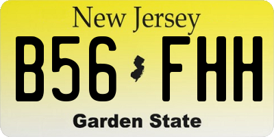 NJ license plate B56FHH