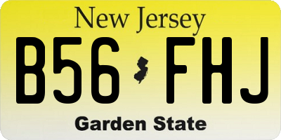 NJ license plate B56FHJ