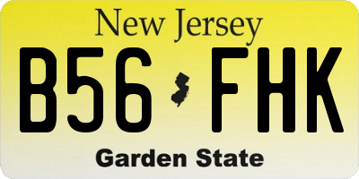 NJ license plate B56FHK