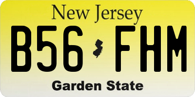 NJ license plate B56FHM