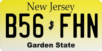 NJ license plate B56FHN