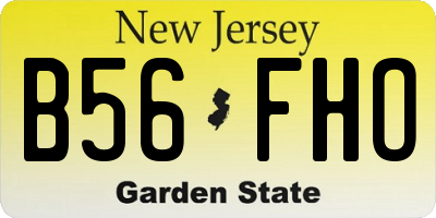 NJ license plate B56FHO