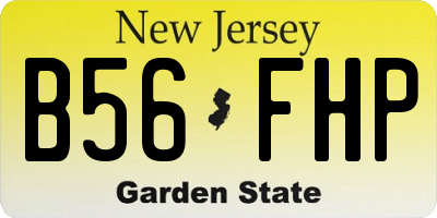 NJ license plate B56FHP