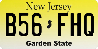 NJ license plate B56FHQ