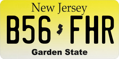 NJ license plate B56FHR