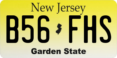 NJ license plate B56FHS