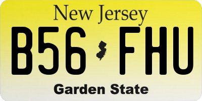 NJ license plate B56FHU
