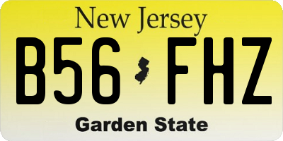 NJ license plate B56FHZ
