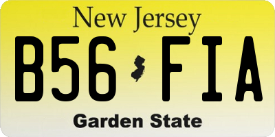 NJ license plate B56FIA