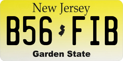 NJ license plate B56FIB