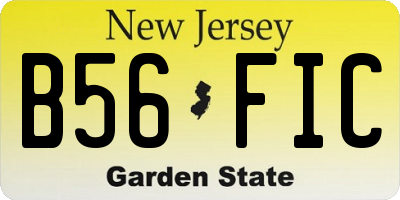 NJ license plate B56FIC