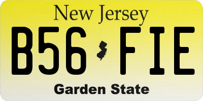 NJ license plate B56FIE
