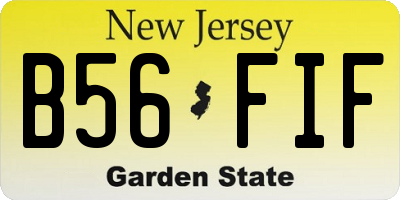 NJ license plate B56FIF