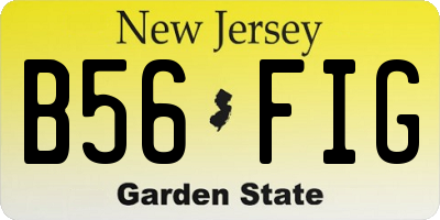 NJ license plate B56FIG