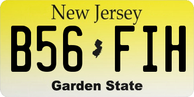 NJ license plate B56FIH