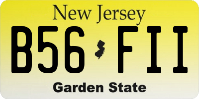 NJ license plate B56FII